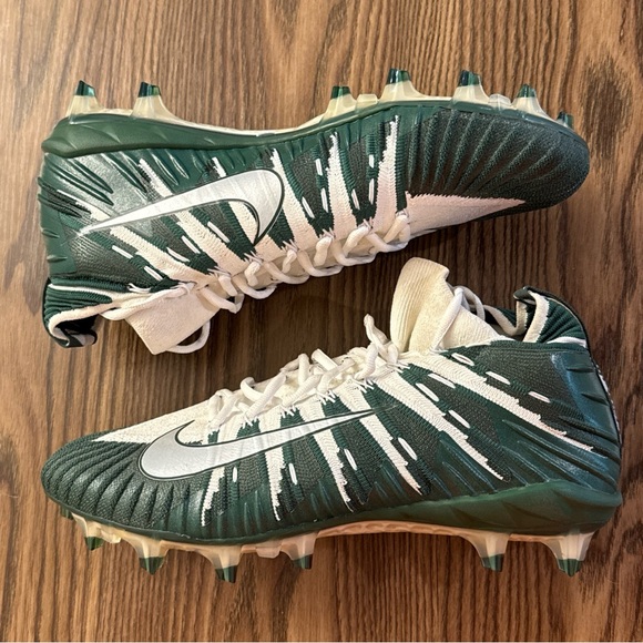 Size 10 Nike Alpha Menace Elite Football Cleats Forrest Green/White 877141-131 main image 6